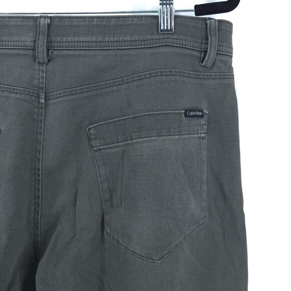 Calvin Klein Men 34X29 Gray Pull On Elastic Waist Stretchy Denim Straight Jean - Picture 8 of 16